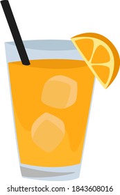 Orangensaft, Illustration, Vektorgrafik auf weißem Hintergrund