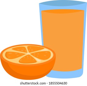 Orange juice, illustration, vector on white background