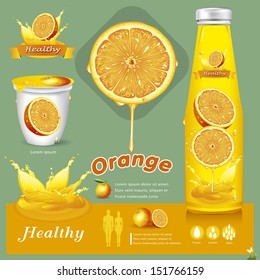 Orange  juice infographics.vector illustration