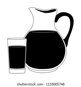 Orange juice jar black and white