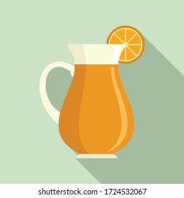 Orange juice jug icon. Flat illustration of orange juice jug vector icon for web design