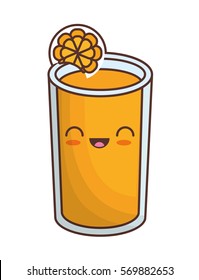 orange juice kawaii icon image vector illustration design 