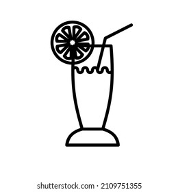 orange juice line art vector illustration good for element design, pattern, icon.