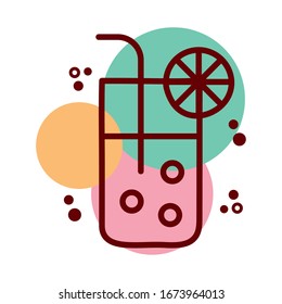 orange juice line and color style icon vector illustration design