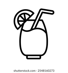 Orange Juice line icon , vector, pixel perfect, illustrator file