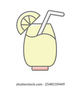 Orange Juice lineal color icon , vector, pixel perfect, illustrator file