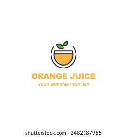 Orange juice logo design on white background with black outline