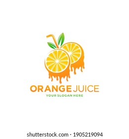 Orange Juice Logo Design Template. Vector Illustration
