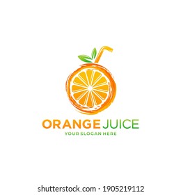 Orange Juice logo design Template. Vector illustration
