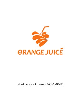 Orange Juice logo design with unique illustration