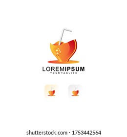 orange juice logo design vector premium