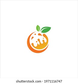 orange juice logo design vector illustration