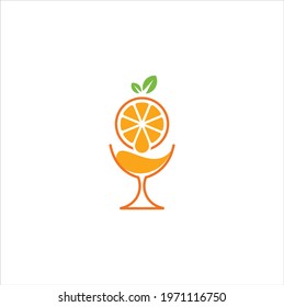 orange juice logo design vector illustration