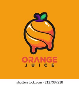 Orange juice logo design vector template