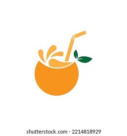 Orange juice logo design Vector icon illustration design