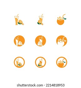 Orange juice logo design Vector icon illustration design