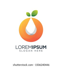 orange juice logo fruit design. sweet fruit fresh logo design template.