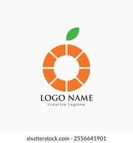 orange juice logo, juice, orange fruit, orange tree, orange slice, juice drop fully editable vector logo