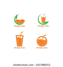 logo de zumo de naranja icono diseño vectorial 