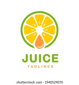 Orange Juice Logo Lime Orange and Drop Symbol