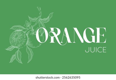 Orange juice logo. Pictogram with typography