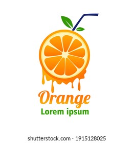 orange juice logo in vector