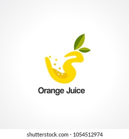 orange juice logo vector, icon, element for business