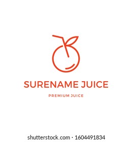 Orange juice logo vector illustration icon