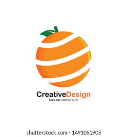 Orange Juice Logo vector Isolated On White Background