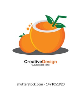 Orange Juice Logo vector Isolated On White Background