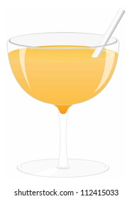 Orange juice on a white background