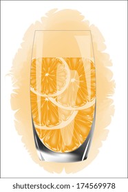Orange juice on a white background 