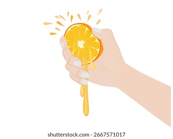 Jugo de naranja sobre fondo blanco.