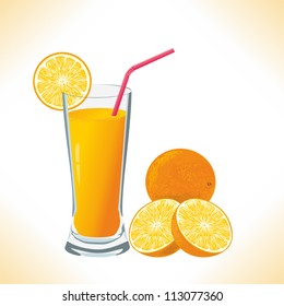 Orange juice and oranges.