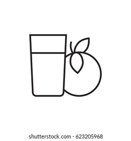 Orange juice outline icon