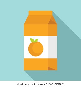 Orange juice pack icon. Flat illustration of orange juice pack vector icon for web design