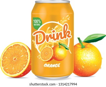 Orange juice package design.illustration vector