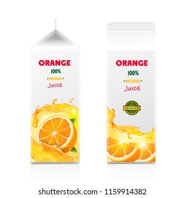 Orange juice packaging design carton cardboard box