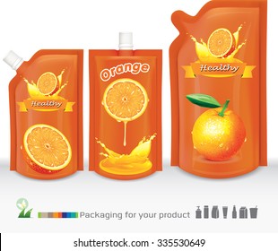 orange juice packaging .vector illustration
