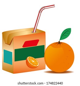 orange juice in paper box