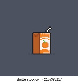 orange juice in pixel style