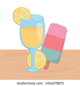 Orange juice and popsicle design