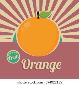 Orange juice Poster. Vector label illustration. natural product. Graphic Design