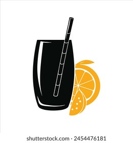 Orange juice silhouette vector illustration