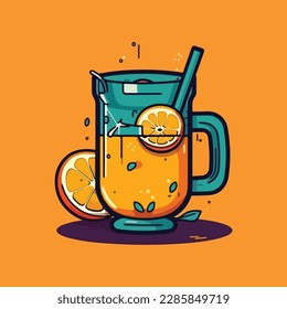 orange juice simple modern logo
