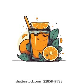 orange juice simple modern logo