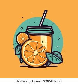 orange juice simple modern logo
