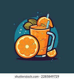 orange juice simple modern logo