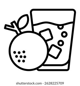 Orange Juice Simple Vector Icon Collection