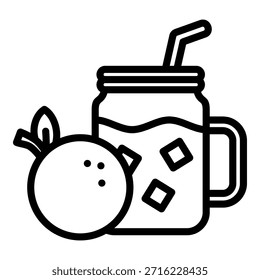 Colección de icono de Vector simple de jugo de naranja